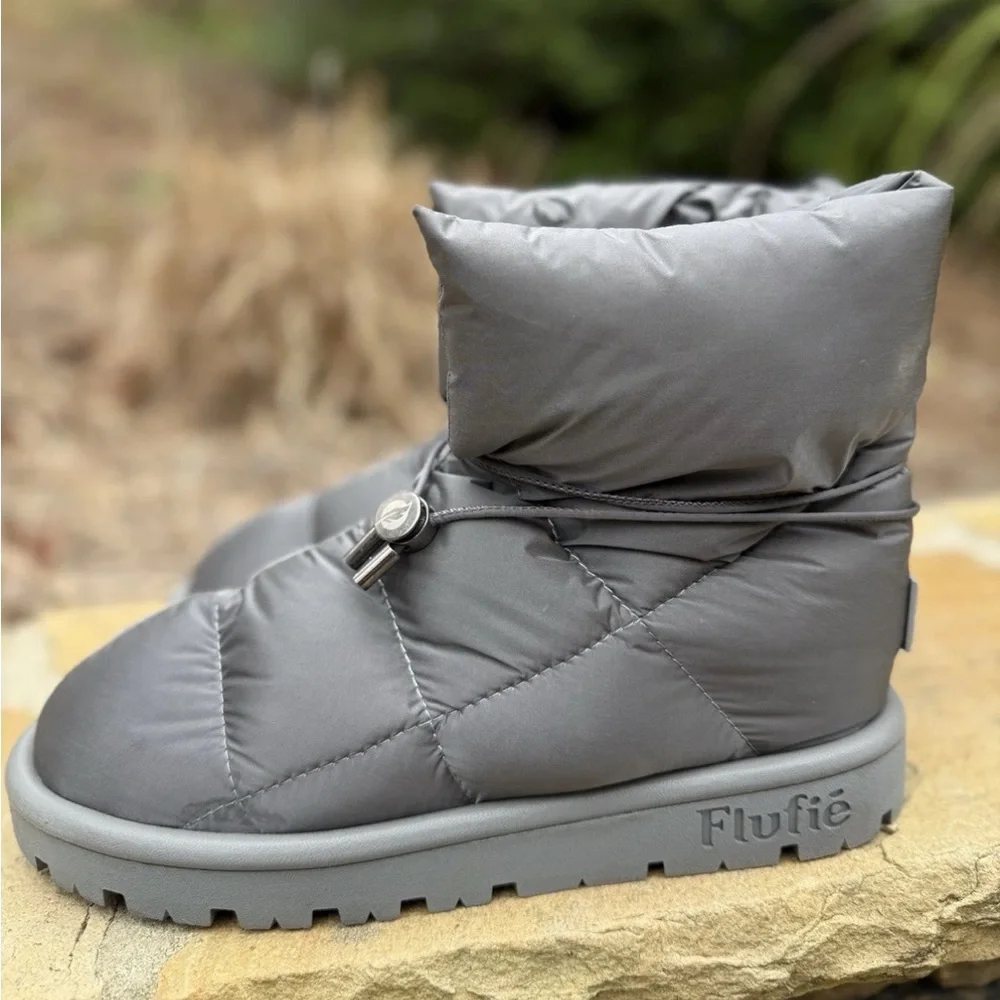 Flufie Pillow Anthropology Winner Goose Down Women’s Boots Sz 9 Gray - Picture 4 of 7
